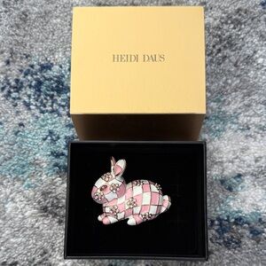 Heidi Daus Pink and Cream Checkered Bunny